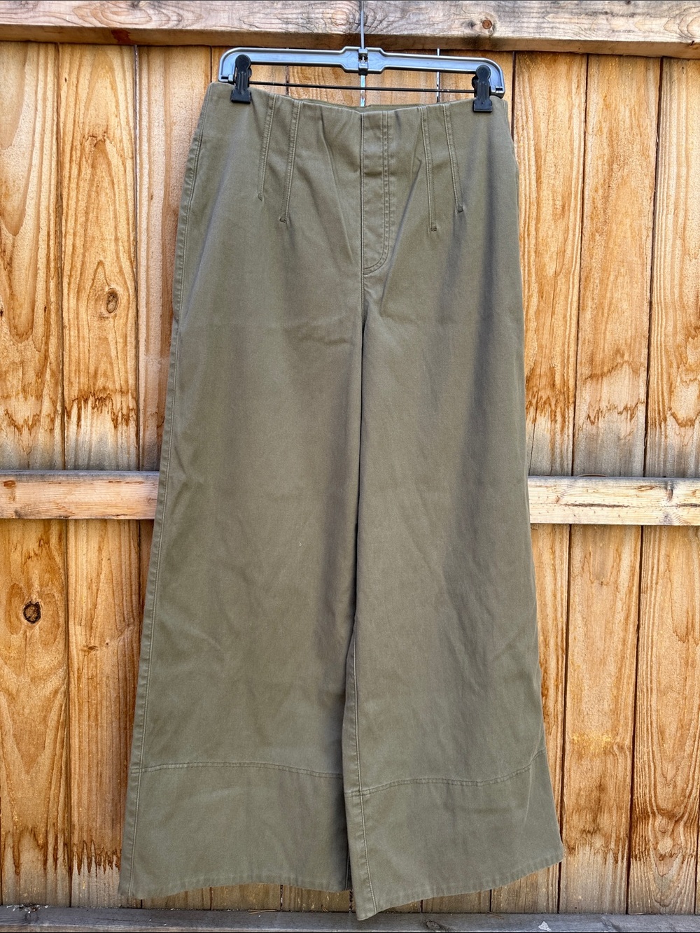 SPANX Olive Green High-Waist Wide Leg Pants